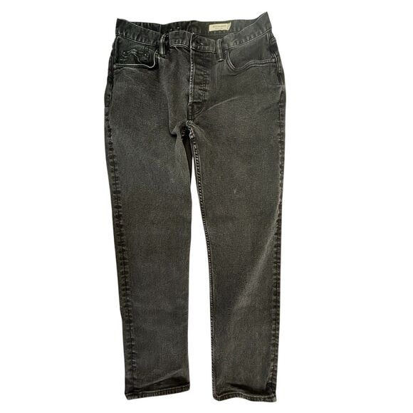 All Saints Jack Ankle Fit Jeans Men 30 Stonewashed Black Distressed Button Fly